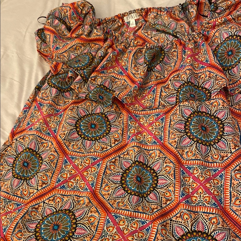 Colorful Geometric Patterned Blouse
